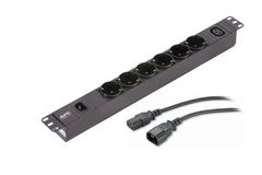 APC EASY PDU EPDU1010B-SCH BASIC 1U 10A 230V (6X)SCHUKO (1X)C13 C14 ACCS (EPDU1010B-SCH)