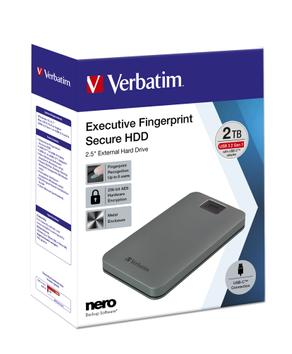 Verbatim Executive Fingerprint Secure - harddisk - 2 TB - USB 3.2 Gen 1 (53653)
