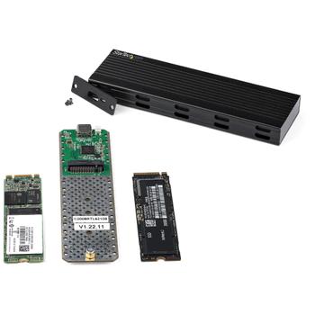 STARTECH M.2 USB-C 10Gbps to M.2 NVMe or M.2 SATA SSD Enclosure - Portable External M.2 PCIe/SATA NGFF SSD Aluminum Case (SM2E1BMU31C)