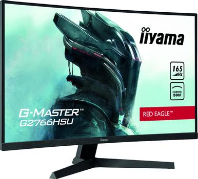 IIYAMA G-MASTER Red Eagle G2766HSU-B1 - LED monitor - curved - 27" - 1920 x 1080 Full HD (1080p) @ 165 Hz - VA - 250 cd/m² - 3000:1 - 1 ms - 2xHDMI, DisplayPort - speakers - matte black (G2766HSU-B1)