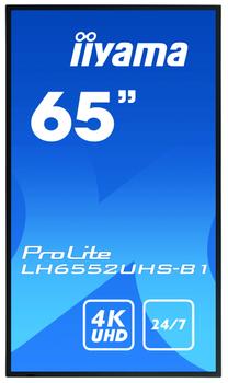 IIYAMA 65inch LCD UHD, SDM-L - 65inch 3840x2160,  4K UHD IPS panel (LH6552UHS-B1)