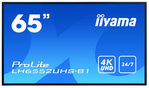 IIYAMA 65inch LCD UHD, SDM-L - 65inch 3840x2160,  4K UHD IPS panel (LH6552UHS-B1)
