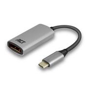 ACT AC7030 1 x USB C male naar 1 x Display Port female adapter 0.15m Grijs