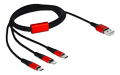 DELOCK USB Charging Cable 3 in 1 for Lightning™ / Micro USB / USB Type