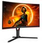 AOC Gaming C27G3U/BK - LED monitor - gaming - curved - 27" - 1920 x 1080 Full HD (1080p) @ 165 Hz - VA - 250 cd/m² - 1 ms - 2xHDMI, DisplayPort - speakers - red, black texture