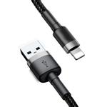 BASEUS Kevlar USB cable with Lightning 1.5A, 2 m - Grey/ Black (CALKLF-CG1)