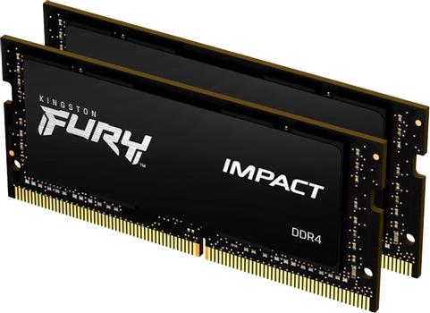 KINGSTON n FURY Impact - DDR4 - kit - 64 GB: 2 x 32 GB - SO-DIMM 260-pin - 2666 MHz / PC4-21300 - CL16 - 1.2 V - unbuffered - non-ECC - black (KF426S16IBK2/64)