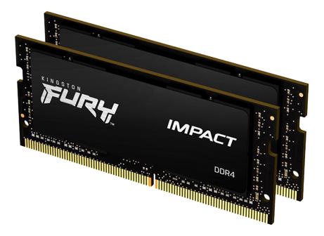 Kingston FURY Impact - DDR4 - sett - 64 GB: 2 x 32 GB - SO DIMM 260-pin - 3200 MHz / PC4-25600 - ikke-bufret