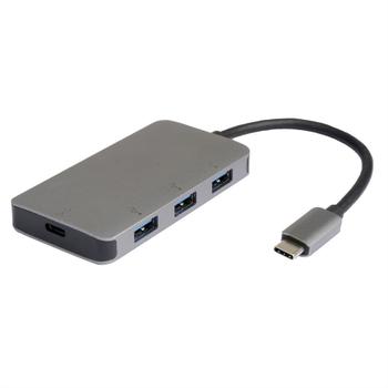ROLINE USB3.2 Gen1 Hub, 4 Ports (3x USB3.2 Gen1 + 1x C), PD + Data (14.02.5038)