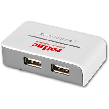 ROLINE USB2.0 Hub "black and white", 4 Ports, with Power Supply (14.02.5013)