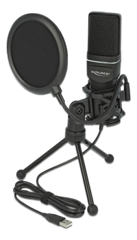 DELOCK USB Condenser Microphone Set for Podcasting,  Gaming and Vocals - Mikrofon Dieses USB Kondensator Mikrofon von Delock kann für hochwertige Sprach- und Gesangsaufnahmen verwendet werden. (66331)