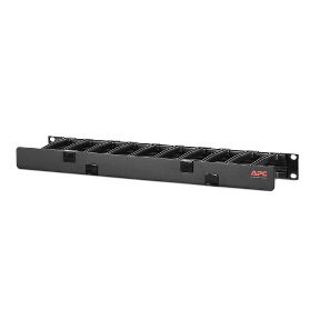 APC Horizontal Cable Manager, 1U x 4inches Deep, Single-Sided with Cover (AR8602A)