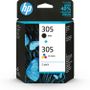 HP 305 - 2-pack - black, colour (cyan, magenta, yellow) - original - ink cartridge - for Deskjet 1255, 23XX, 27XX, 41XX, DeskJet Plus 41XX, ENVY 60XX, 64XX, ENVY Pro 64XX