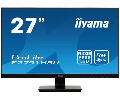 IIYAMA ProLite E2791HSU-B1 - LED monitor - 27" - 1920 x 1080 Full HD (1080p) @ 75 Hz - TN - 300 cd/m² - 1000:1 - 1 ms - HDMI, VGA, DisplayPort - speakers - matte black (E2791HSU-B1)