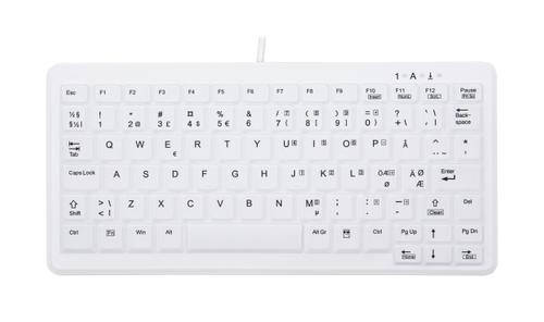 CHERRY AK-C4110 CORDED MINI KB IP PAN WHITE - IP68 - NORDIC PERP (AK-C4110F-US-W/NOR)