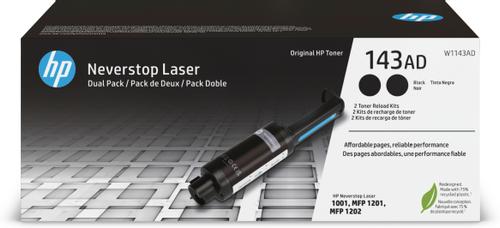 HP 143AD - 2-pack - black - toner refill - for Neverstop 1001, 1202, Neverstop Laser 1000, MFP 1200, MFP 1201, MFP 1202 (W1143AD)