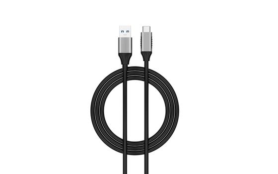Elivi USB A til C kabel 1 meter Svart/ Space Grey , 5gbps/3A (ELV-USBA2C-B010)