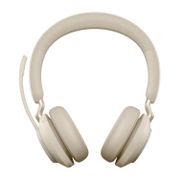 JABRA a Evolve2 65 MS Stereo - Headset - on-ear - Bluetooth - wireless - USB-A - noise isolating - beige - Certified for Microsoft Teams