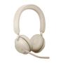 JABRA a Evolve2 65 MS Stereo - Headset - on-ear - Bluetooth - wireless - USB-C - noise isolating - beige - Certified for Microsoft Teams (26599-999-898)