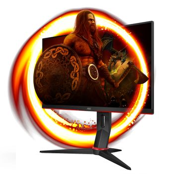 AOC Gaming 24G2SU/BK - G2 Series - LED monitor - gaming - 24" (23.8" viewable) - 1920 x 1080 Full HD (1080p) @ 165 Hz - VA - 350 cd/m² - 3000:1 - 1 ms - 2xHDMI, DisplayPort - speakers - black, red (24G2SU/BK)