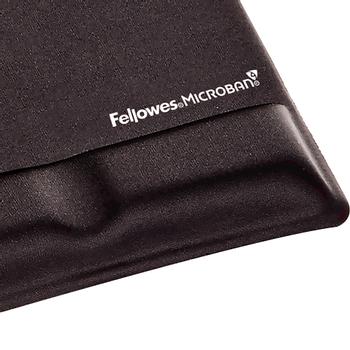 FELLOWES BLACK MOUSEPAD/ WRIST SUPPORT W/ MICROBAN (9181201)