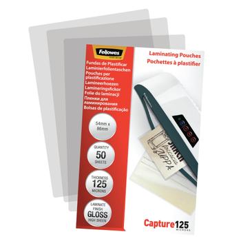 FELLOWES Laminating Pouches Capture 125 micron Laminerings poser 54 x 86 mm Klar (5396602)