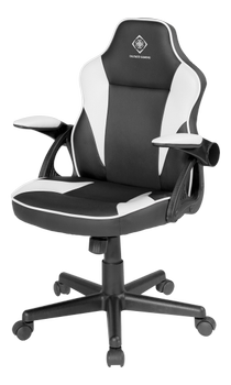 DELTACO DC120W Junior Gaming Chair, PU-leather,  Black/ White (GAM-130-BW)