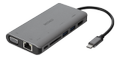 DELTACO USB-C docking station HDMI/VGA/2xUSB-A PD 3.0 spc grey
