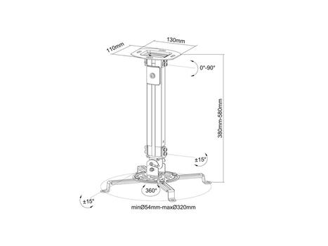 MULTIBRACKETS Universal Projector Ceiling Mount I (7350022730311)