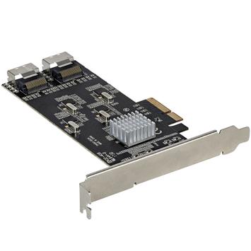 StarTech 8 Port SATA PCIe Card, PCI Express 6Gbps SATA Expansion Card with 4 Host Controllers,  SATA PCIe Controller Card, PCI-e x4 Gen 2 to SATA III Adapter Card, Drive Cables Incl. - Windows/ macOS/ Linux (8P6G (8P6G-PCIE-SATA-CARD)