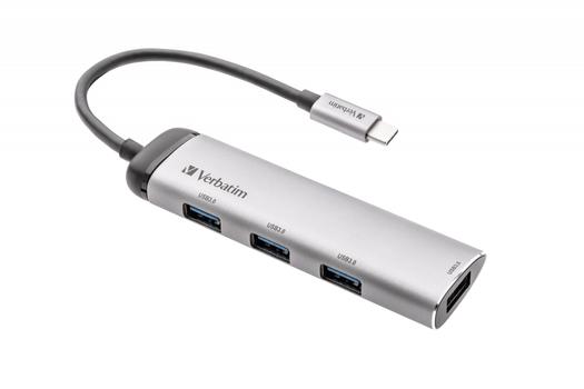 VERBATIM USB-C Multiport Hub 4 x USB 3.2, Silver (49147*10)