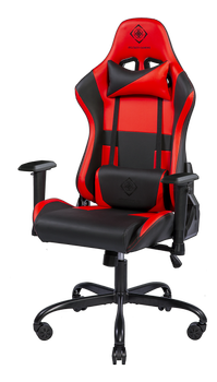 DELTACO DC210R gaming chair, PU-leather,  iron frame, black/Red (GAM-096-R)