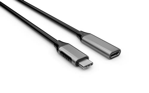 Elivi USB C til C Skjøt 0,7 meter M/F, Svart/ Space Grey, 10gbps/ 100W (ELV-USBC2CEX-007)