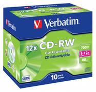 VERBATIM CD-RW/700MB 80Min 12x HiSpeed JC 10pk