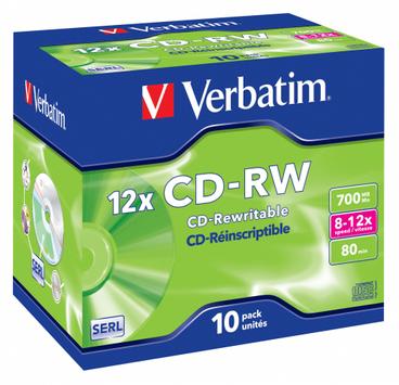 Verbatim 10 x CD-RW - 700 MB 8x - 12x - CD-eske (43148)