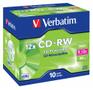 VERBATIM CD-RW/ 700MB 80Min 12x HiSpeed JC 10pk