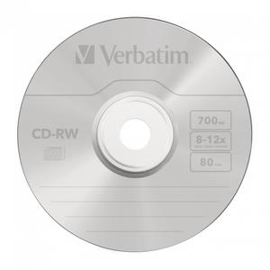 VERBATIM CD-RW/ 700MB 80Min 12x HiSpeed JC 10pk (43148)