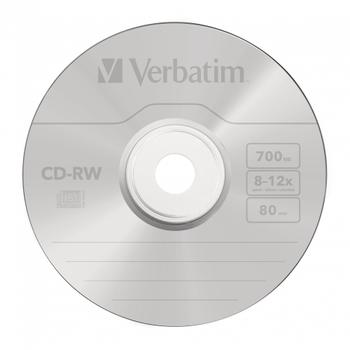 VERBATIM CD-RW/ 700MB 80Min 12x HiSpeed JC 10pk (43148)