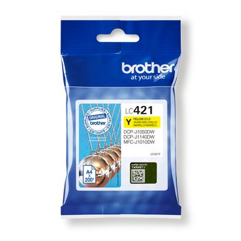 BROTHER LC421Y - Yellow - original - ink cartridge - for Brother DCP-J1140DW,  MFC-J1010DW,  MFC-J1012DW (LC421Y)