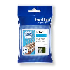 BROTHER LC421C - Cyan - original - ink cartridge - for Brother DCP-J1140DW,  MFC-J1010DW,  MFC-J1012DW (LC421C)