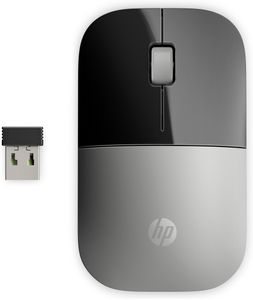 HP Z3700 - Mus - blue Led - trådlös - 2.4 GHz - trådlös USB-mottagare - silver (X7Q44AA)