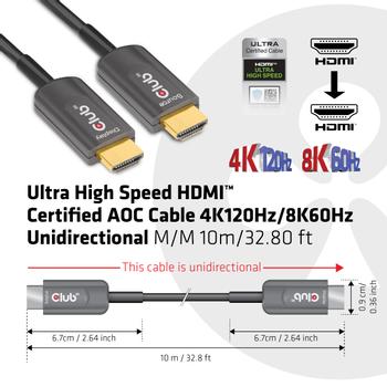 CLUB 3D Club3D HDMI-Kabel A -> A 2.1 aktiv opt. 8K60Hz UHD 10 Meter retail (CAC-1376)
