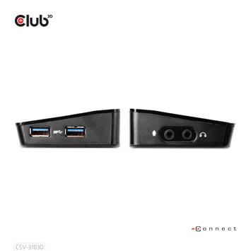 Club 3D SenseVision USB 3.0 4K Docking Station - dokkingstasjon - USB - DVI, HDMI, DP - 1GbE (CSV-3103D)