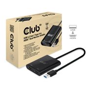 CLUB 3D Cable C3D USB A to HDMI 2.0 Dual Display USB 3.1, 4K 60Hz, 2x HDMI 2.0