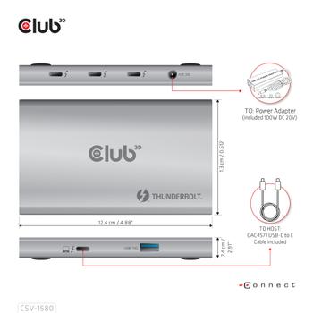CLUB 3D Thunderbolt 4 Port. 5in1 Hub Smart Power (CSV-1580)