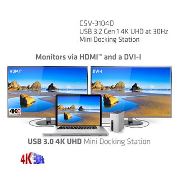 CLUB 3D USB3 4K Mini Docking Station (CSV-3104D)
