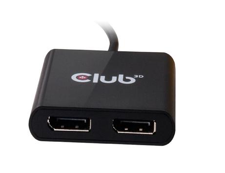 Club 3D SenseVision MST Hub USB Type C to DisplayPort 1.2 Dual Monitor - ekstern videoadapter (CSV-1545)