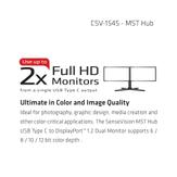 Club 3D SenseVision MST Hub USB Type C to DisplayPort 1.2 Dual Monitor - ekstern videoadapter (CSV-1545)