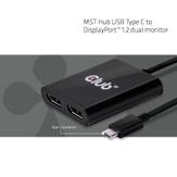 Club 3D SenseVision MST Hub USB Type C to DisplayPort 1.2 Dual Monitor - ekstern videoadapter (CSV-1545)