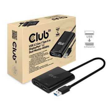 CLUB 3D Club3D Adapter USB 3.1 Typ A > 2x DP 1.2 4K@60Hz aktiv St/Bu retail (CSV-1477)